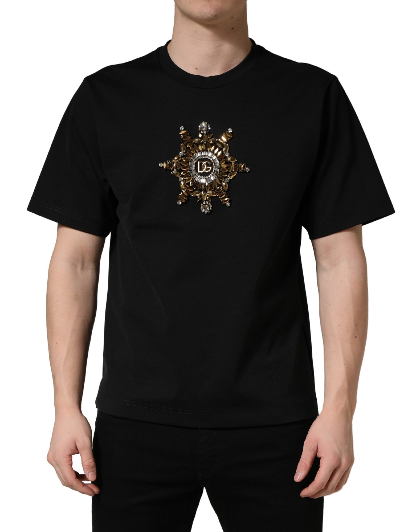 Black Gold Embellishment DG Cotton T-shirt