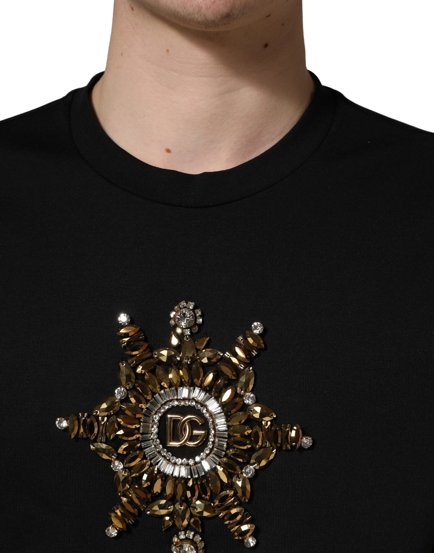 Black Gold Embellishment DG Cotton T-shirt