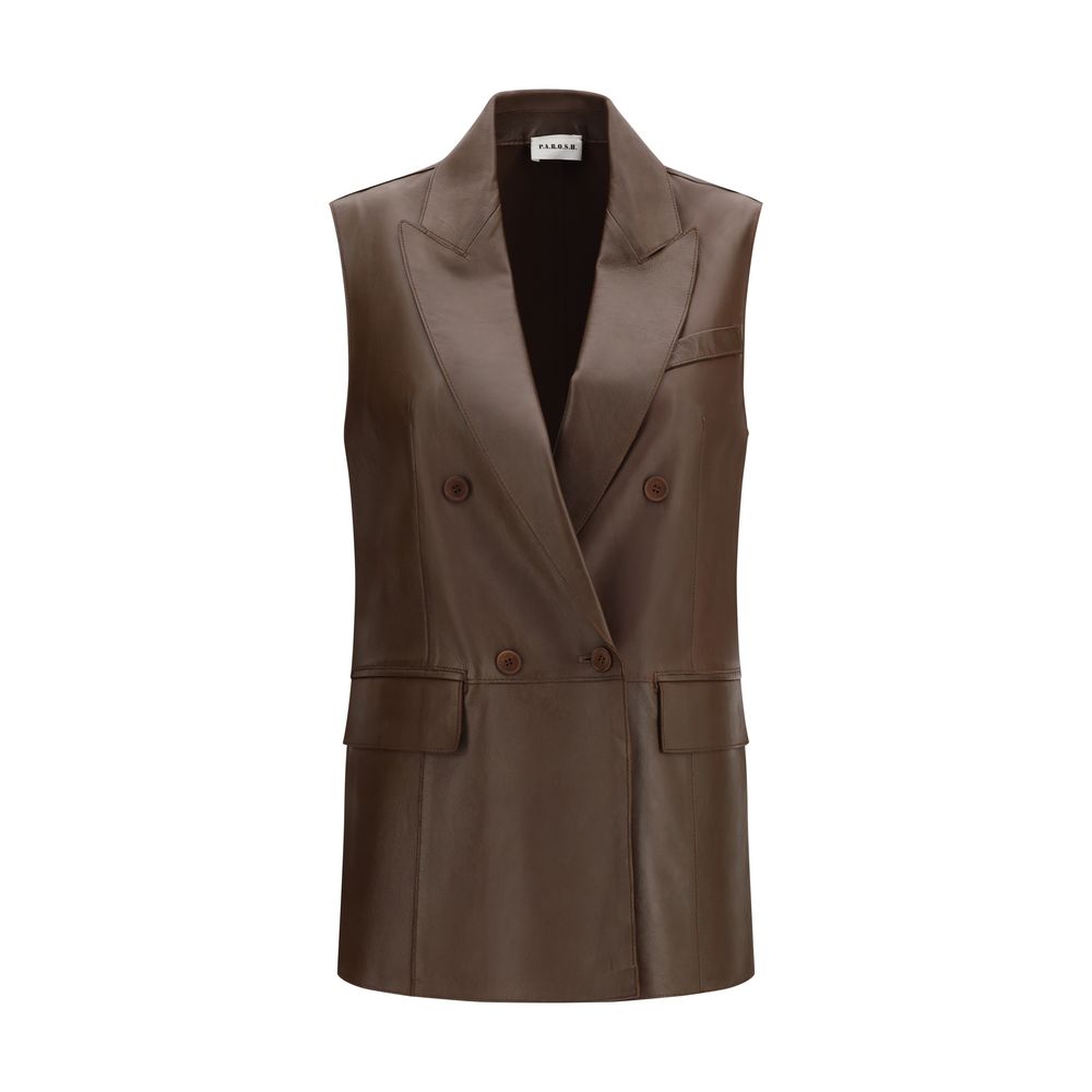 Brown Lamb Ovis Aries Aries Sleveless Jacket