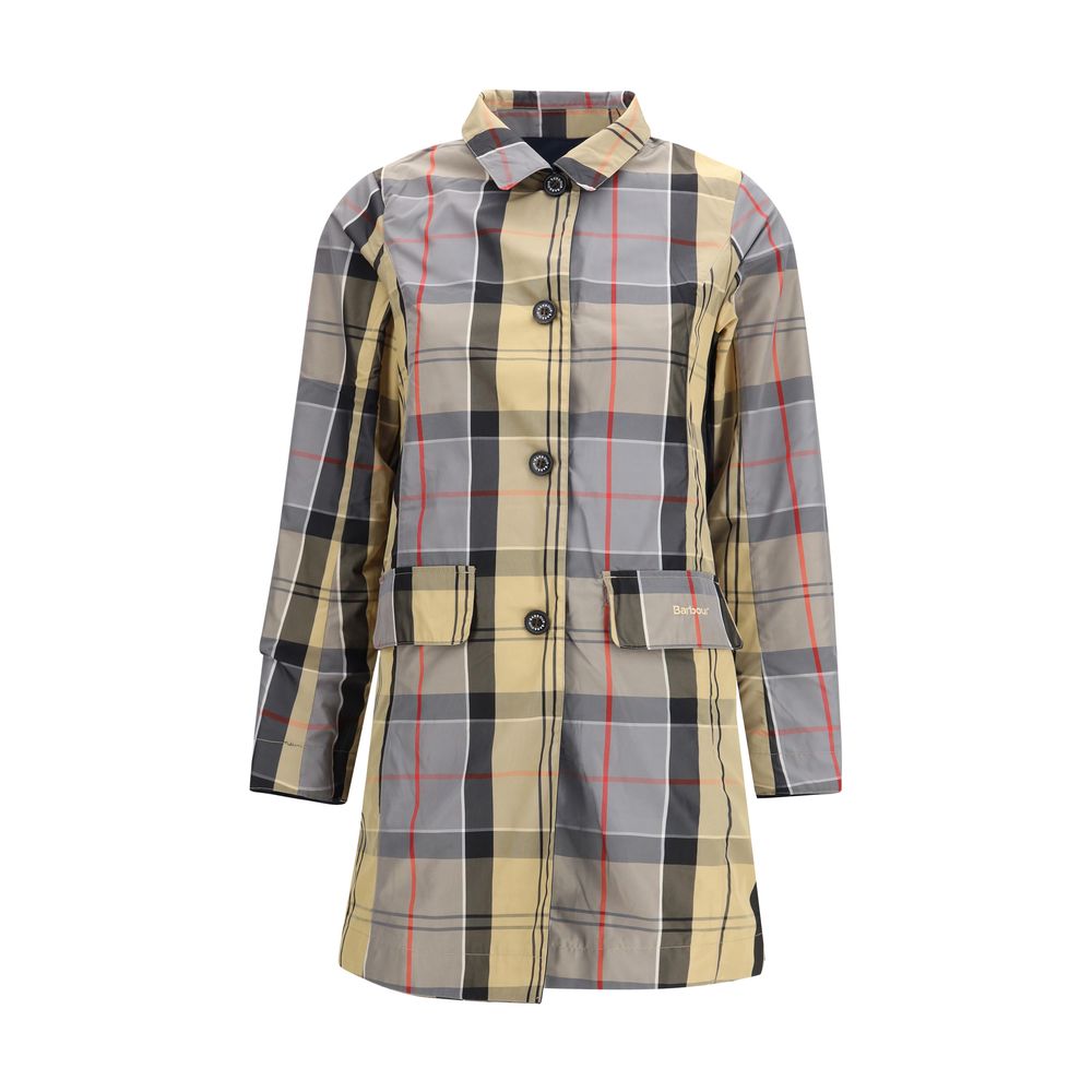 Blue Polyester Trench Coat