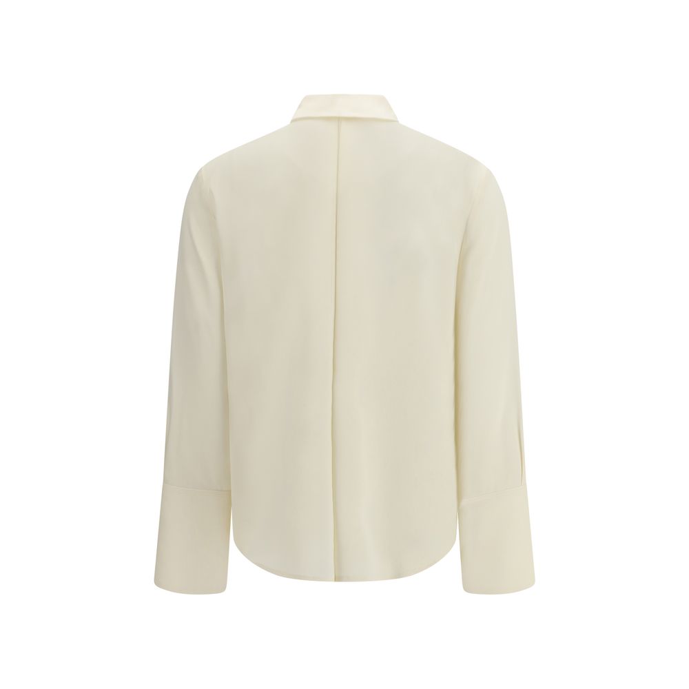 Beige Silk Dress Shirt