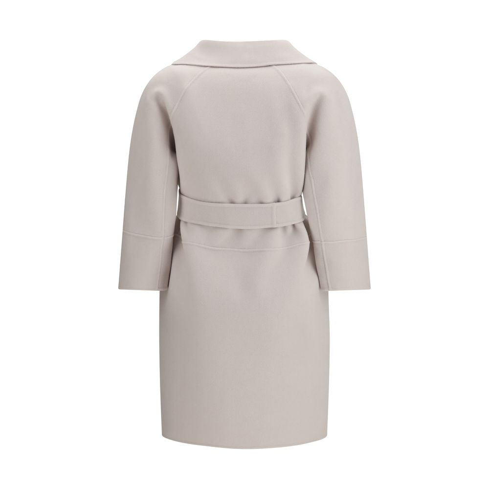 Beige Fleece Wool Coat