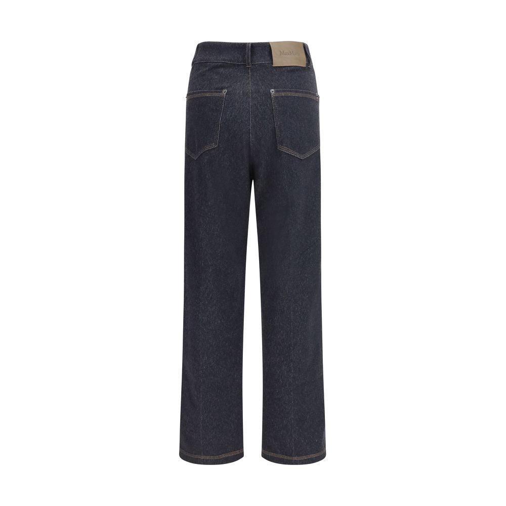 Blue Cotton Cropped Jeans