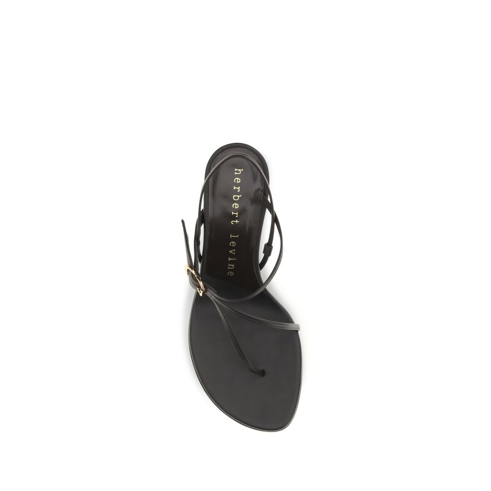 Black Calf Leather Bos Taurus Stiletto Heel Sandals