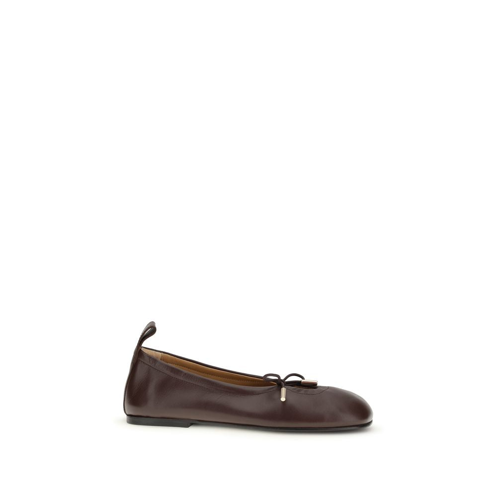Brown Calf Leather Bos Taurus Ballet Flats