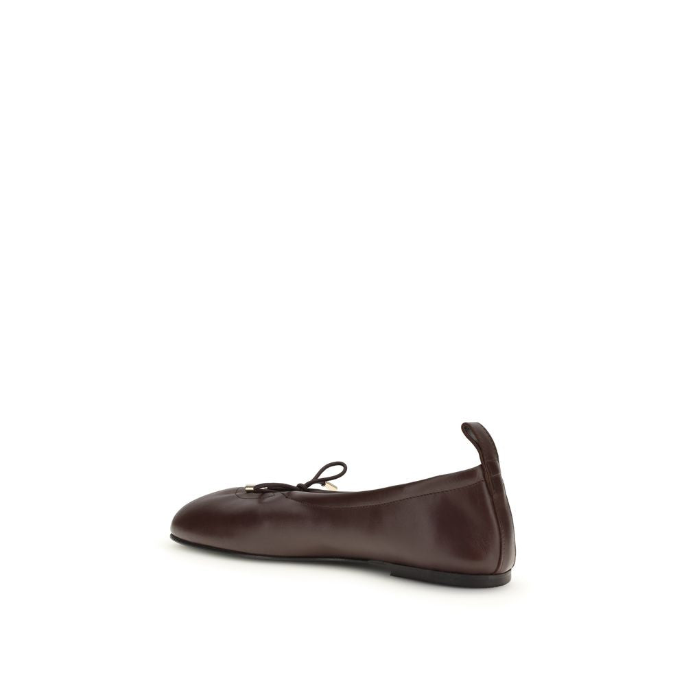 Brown Calf Leather Bos Taurus Ballet Flats