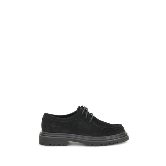 Black Crust Leather Oxfords And Derbies