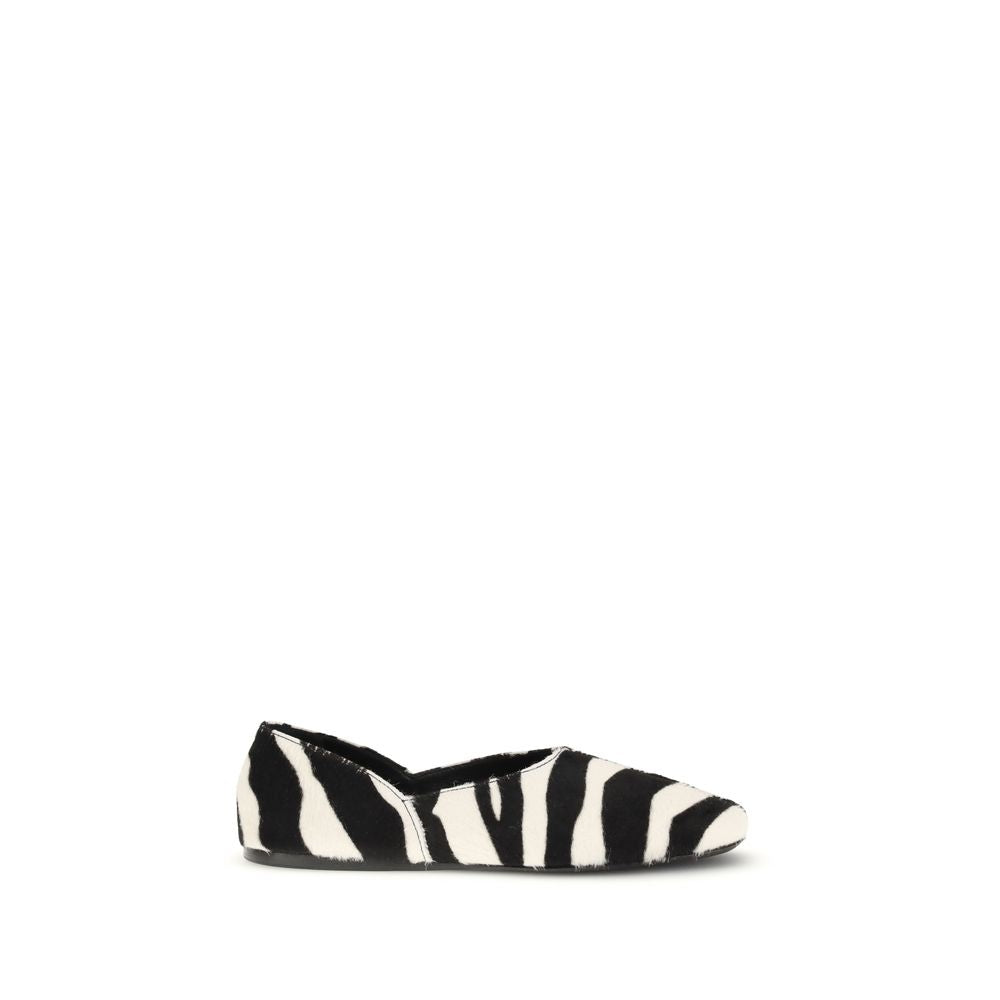 Multicolor Horsehair Ballet Flats