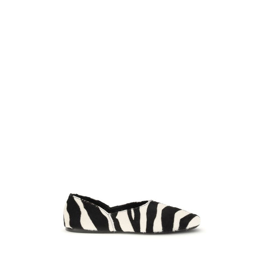 Multicolor Horsehair Ballet Flats