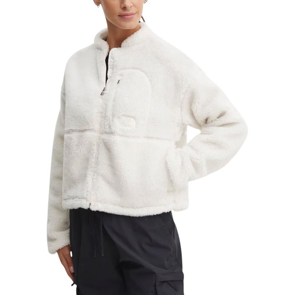 White Polyester Full-Length Jacket