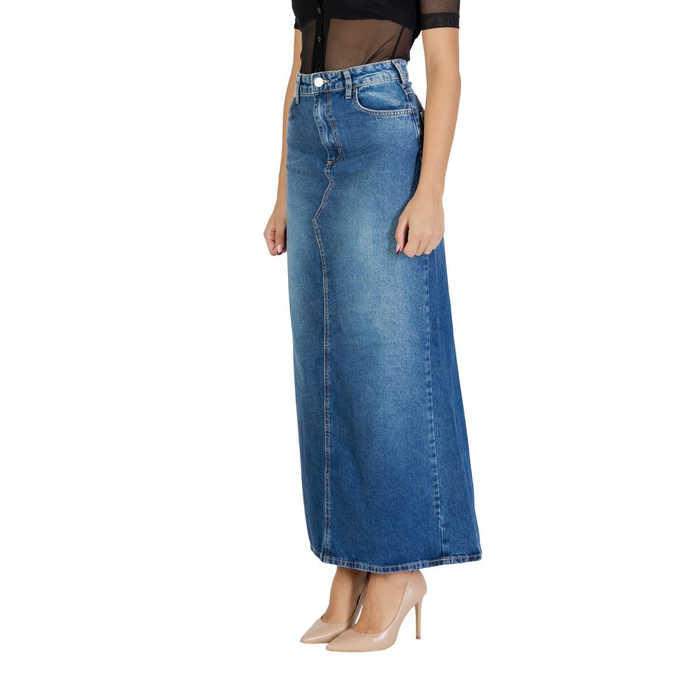 Blue Cotton Long Skirt