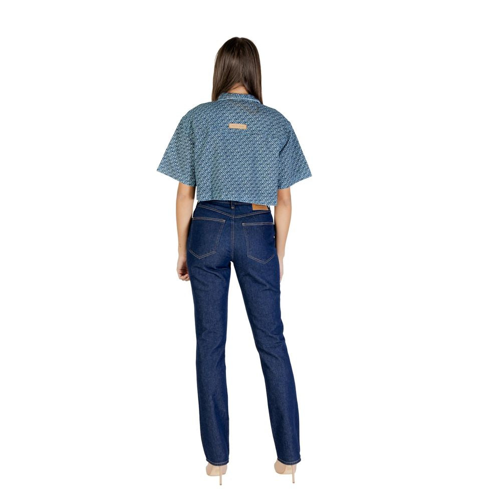 Blue Cotton Shortsleeve Shirt