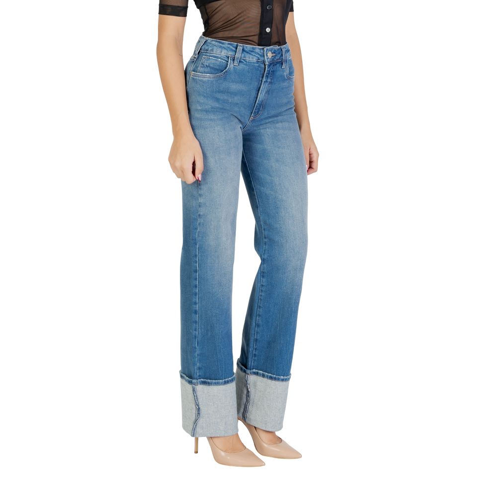 Blue Cotton Bootcut Jeans
