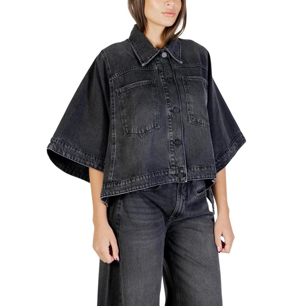 Black Cotton Denim Jacket