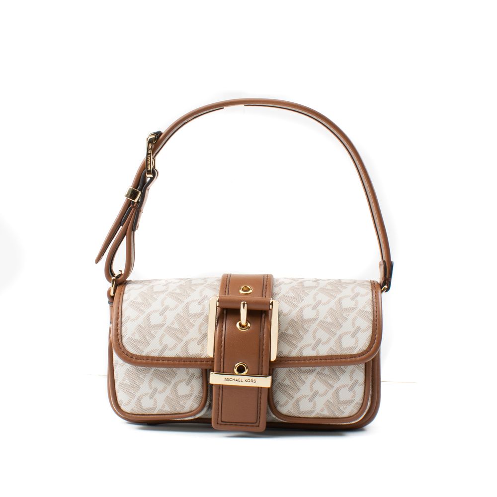 Beige Canvas Shoulder Bag