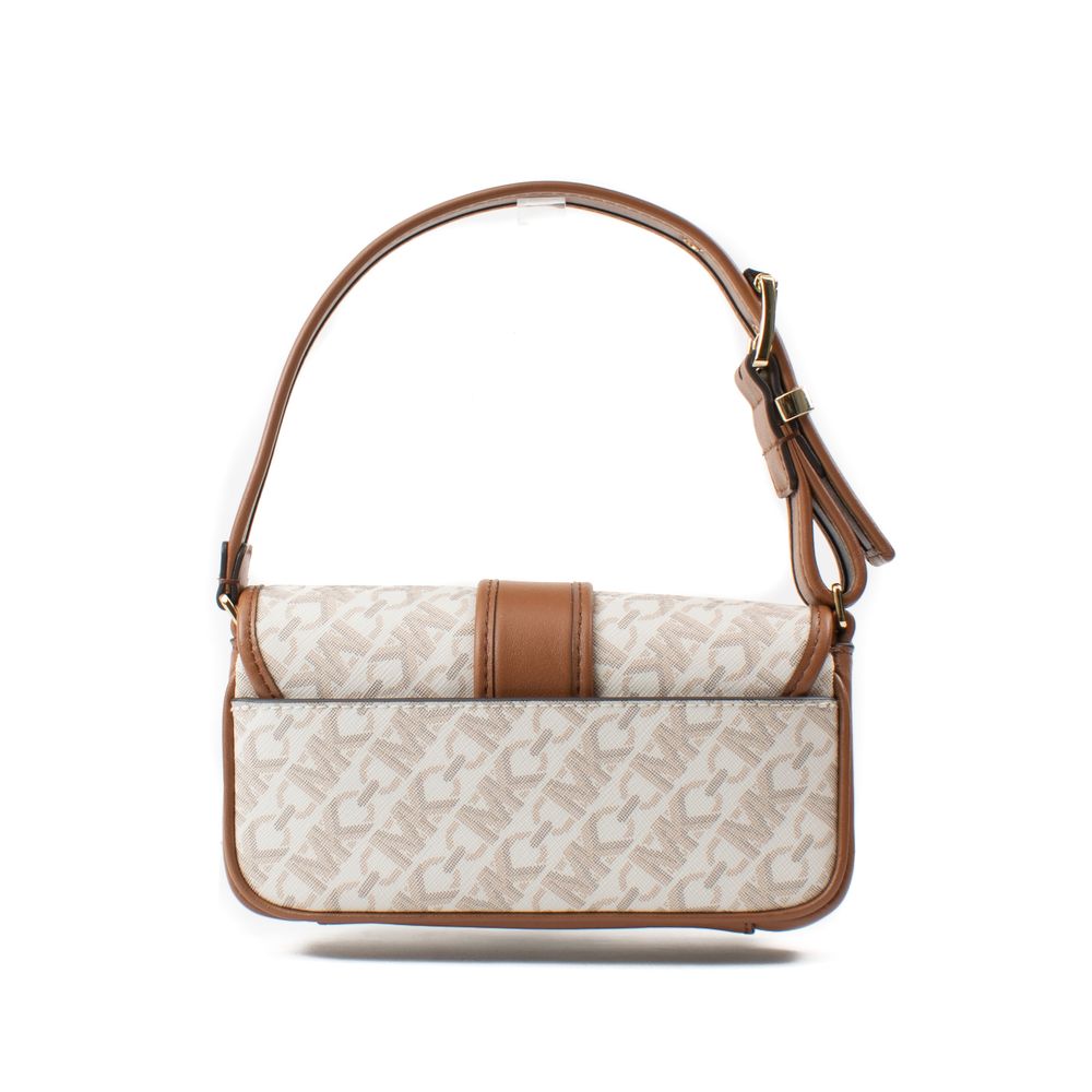 Beige Canvas Shoulder Bag