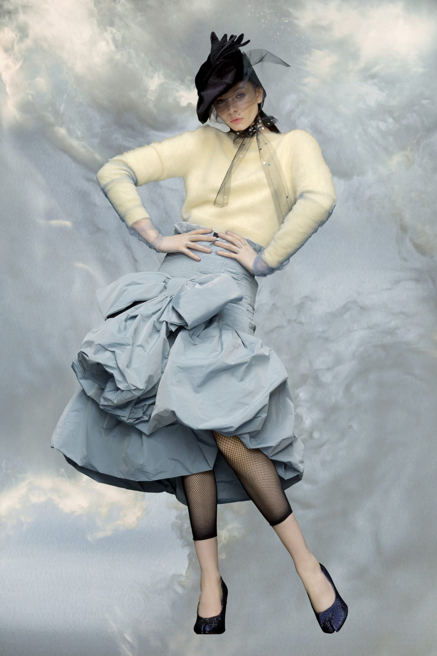 Blue Fibres Midi Skirt