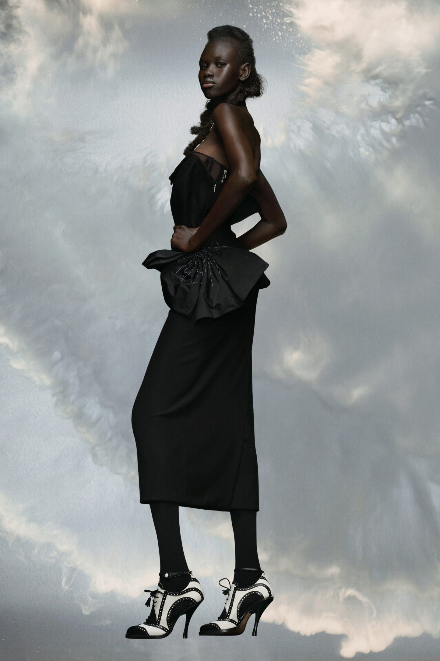 Black Fibres Midi Dress