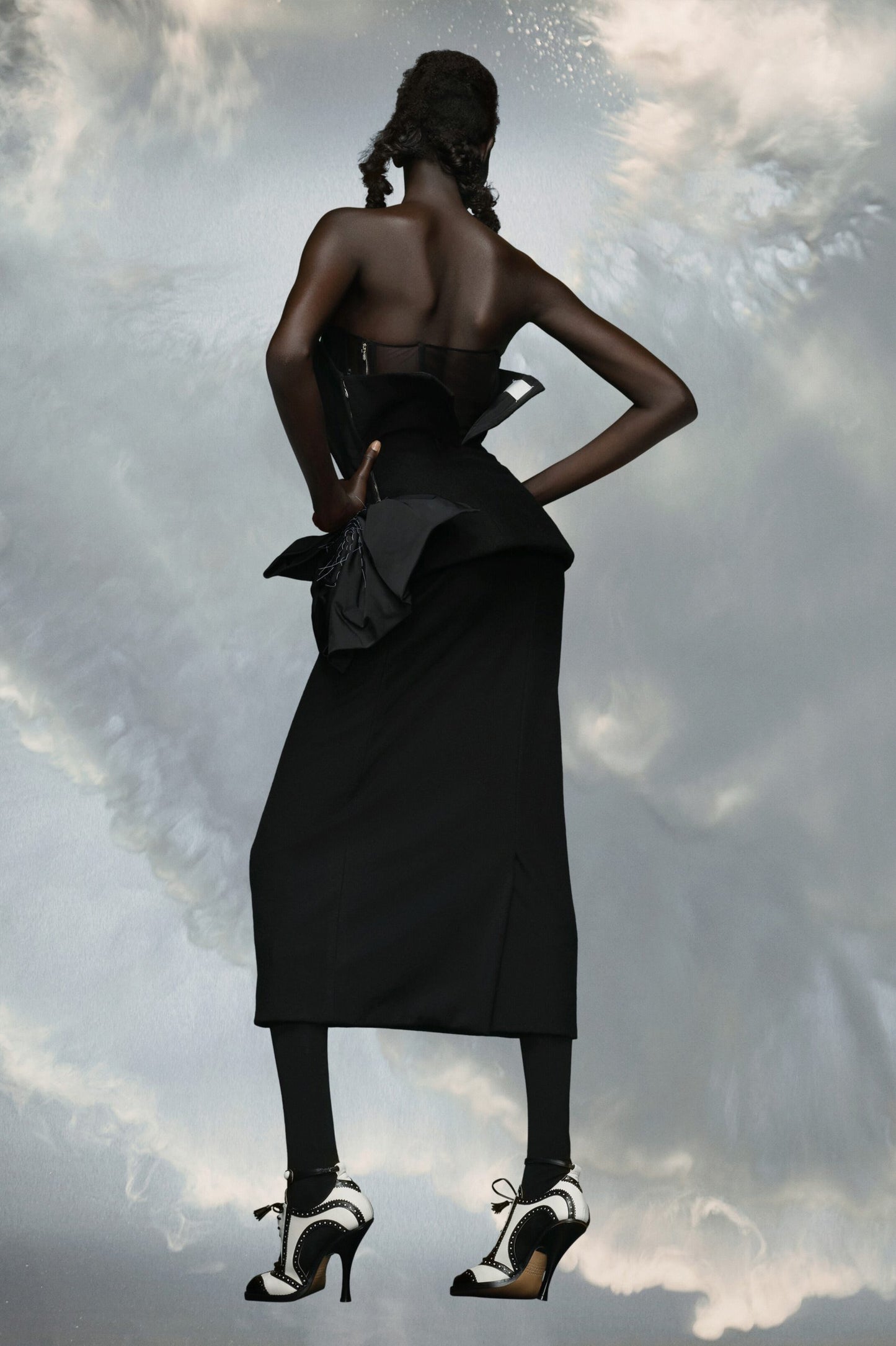 Black Fibres Midi Dress