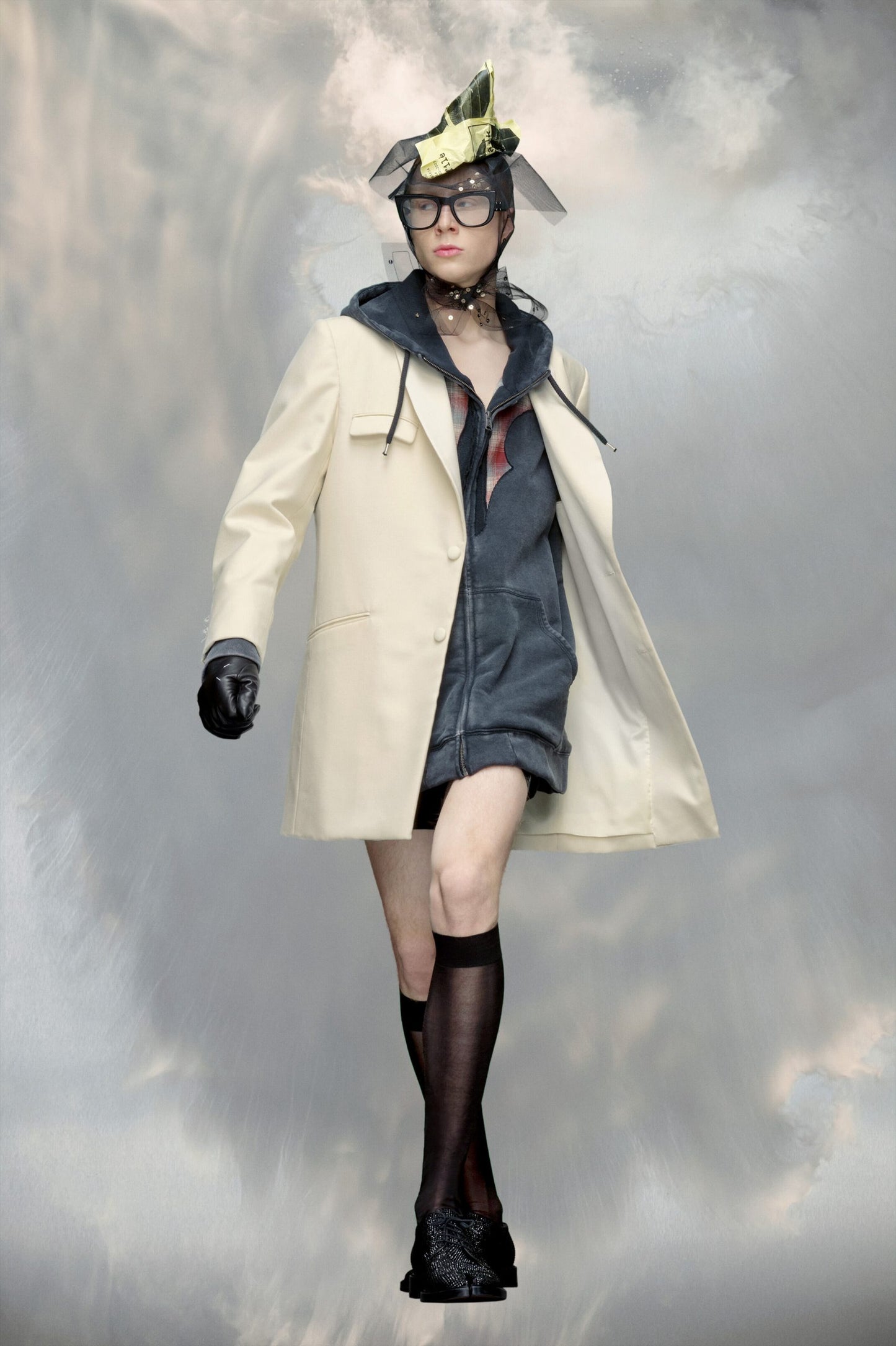 White Fibres Coat