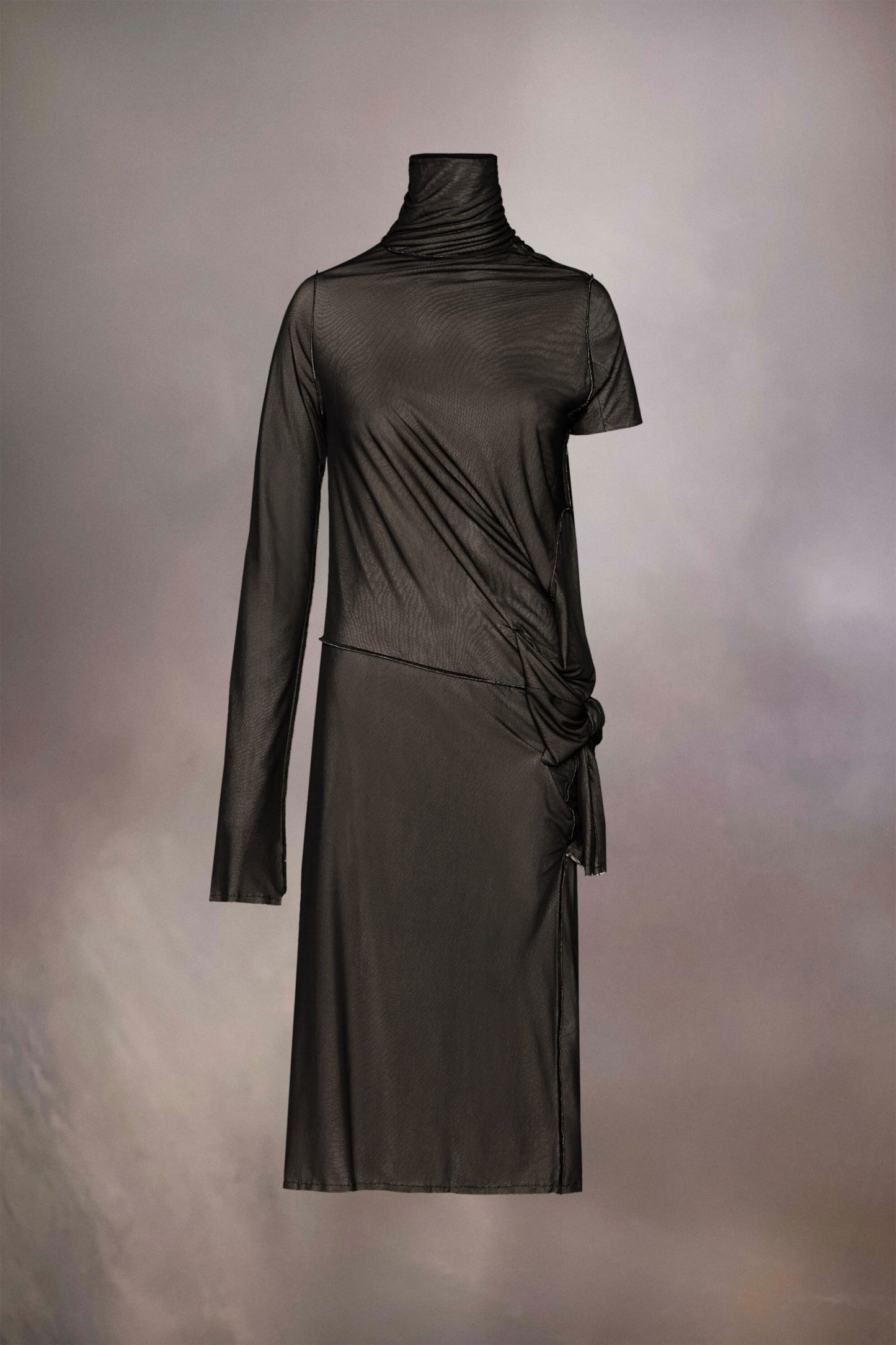 Bicolor Fibres Midi Dress