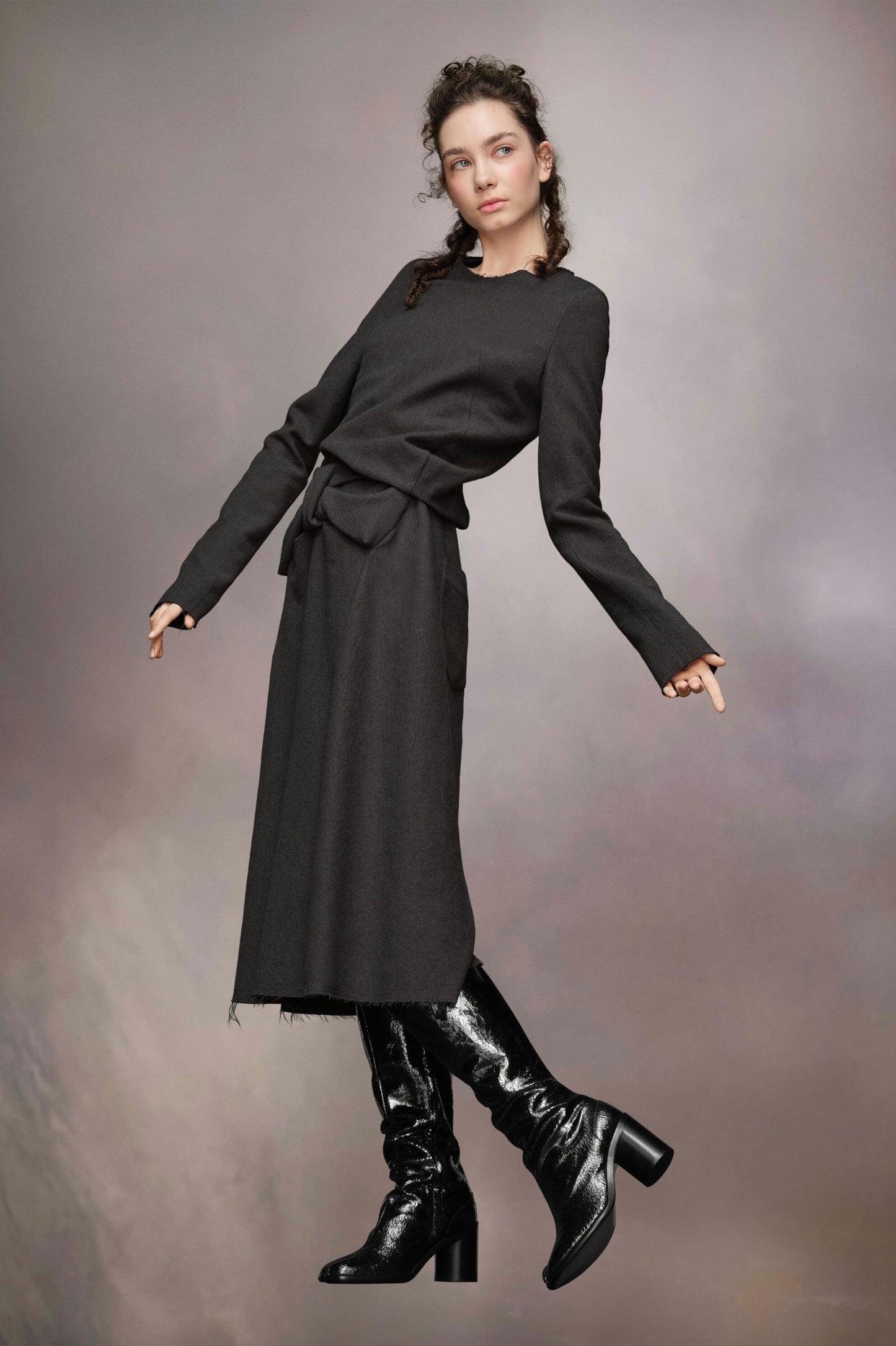 Gray Fibres Midi Dress