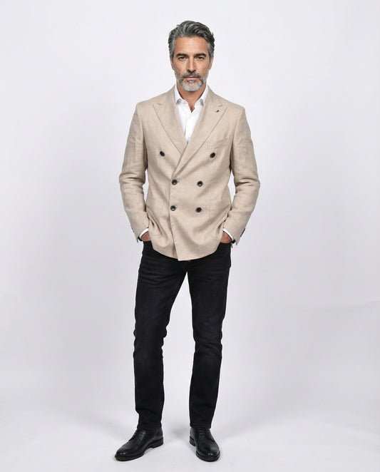 Beige Linen Blazer