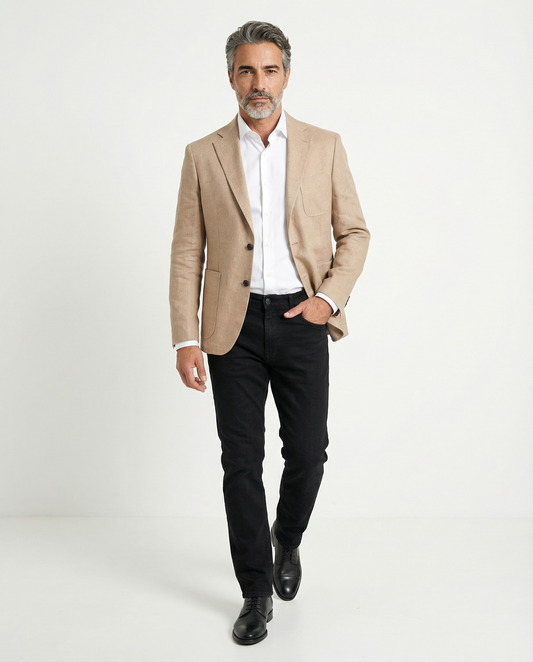 Beige Linen Blazer