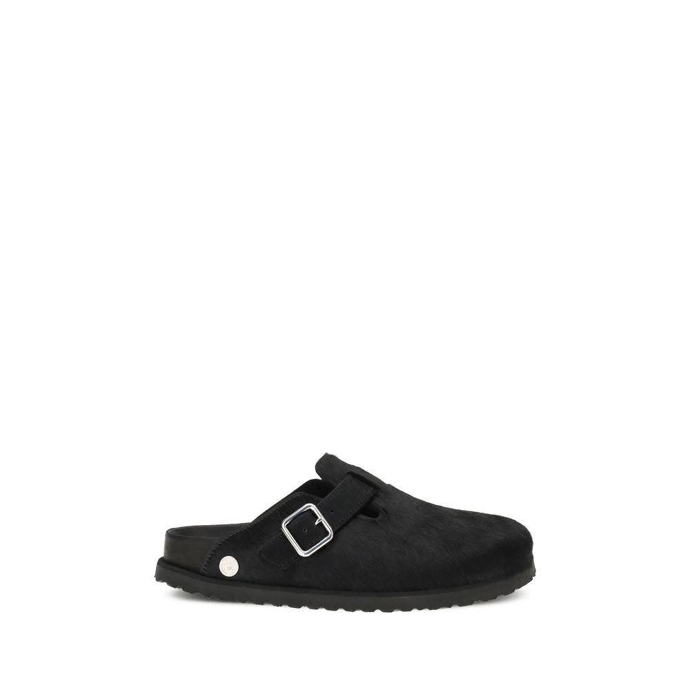 Black Horsehair Mules