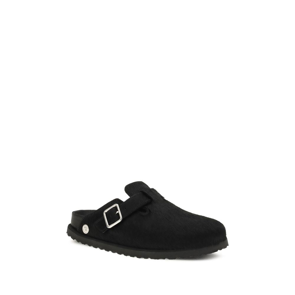 Black Horsehair Mules