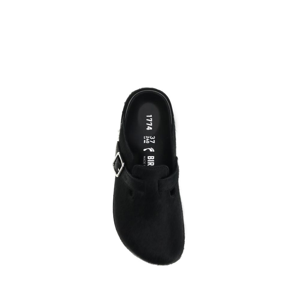 Black Horsehair Mules