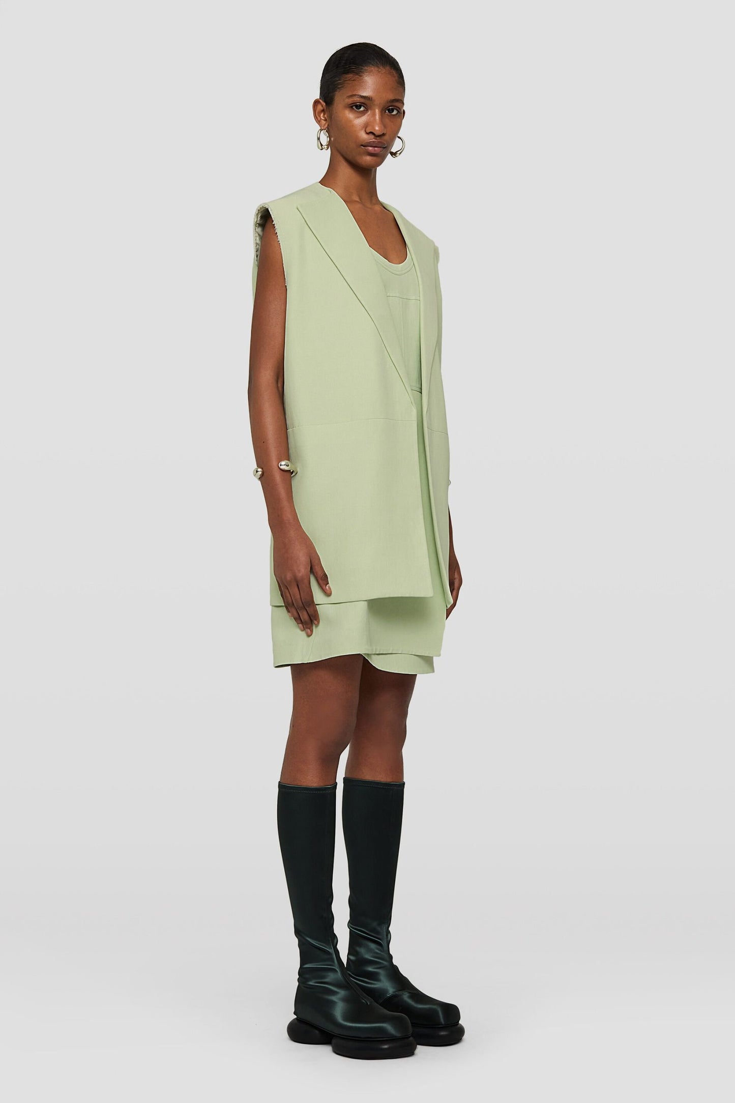Green Fibres Sleveless Jacket