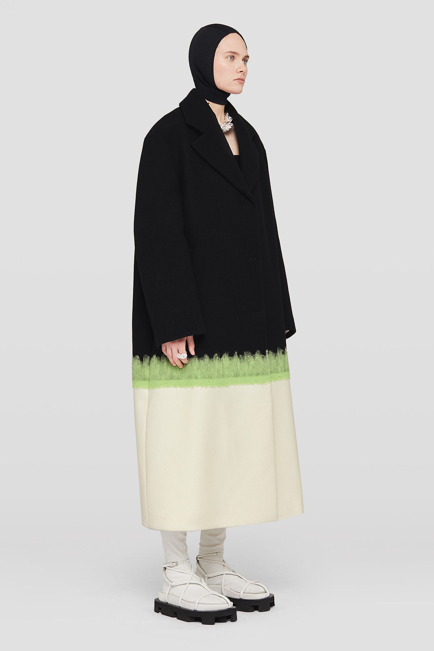 Black Fibres Coat