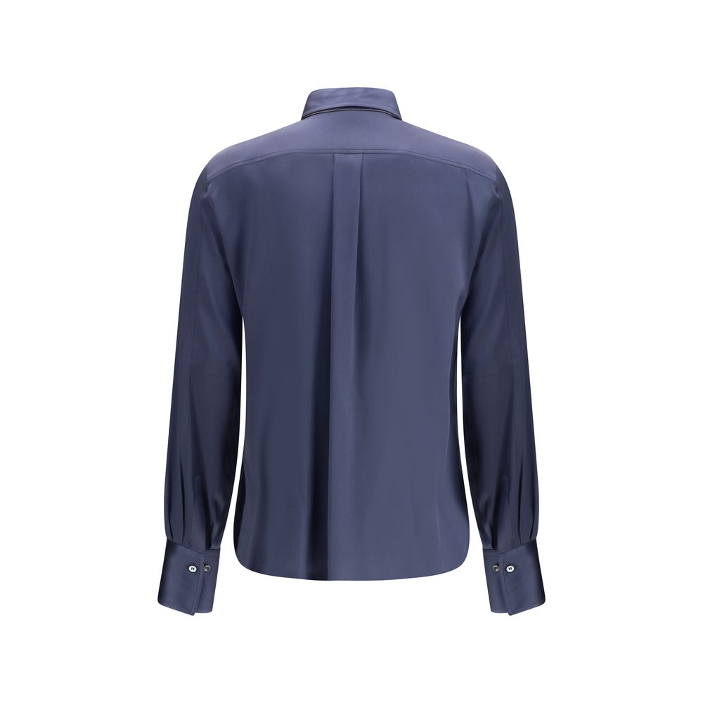 Blue Silk Blouse