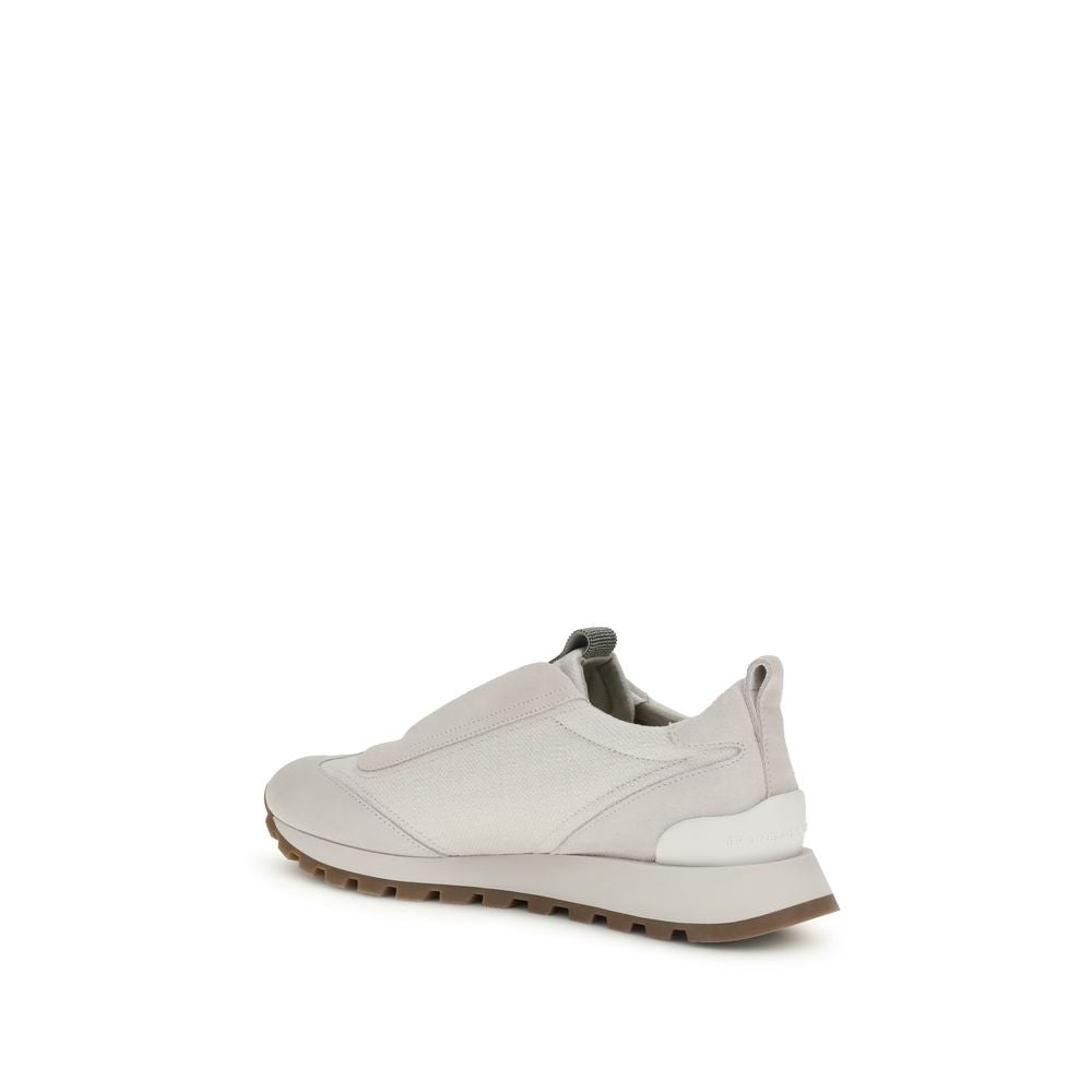 Gray Cotton Athletic Sneakers