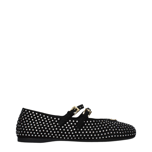 Black Leather Ballet Flats