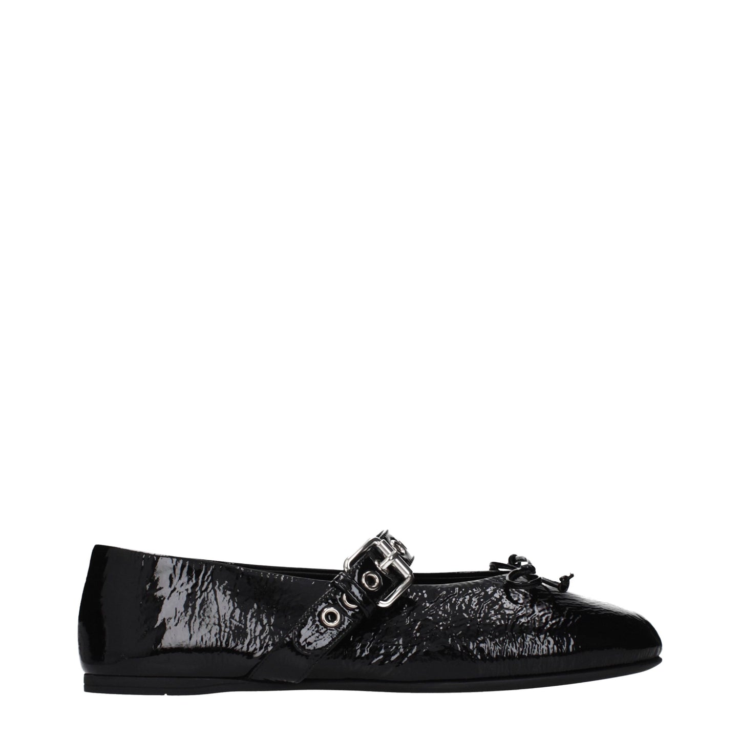 Black Leather Ballet Flats