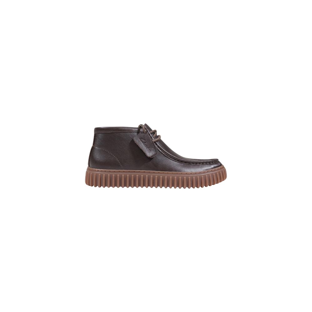 Brown Leather Lace-Up Boots