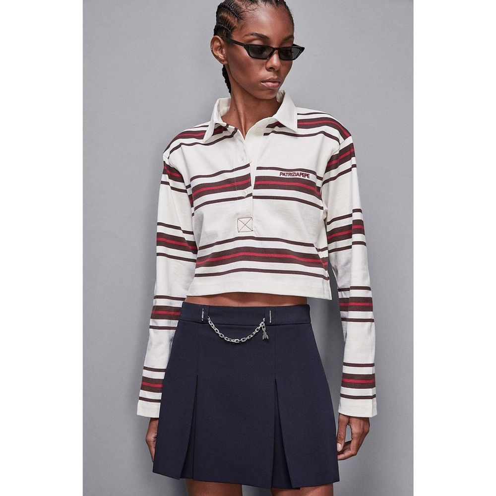 Bicolor Cotton Long Sleeve T-Shirt