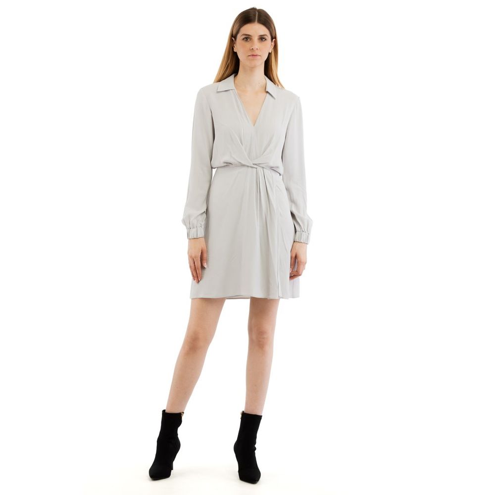 Gray Viscose Casual Dress