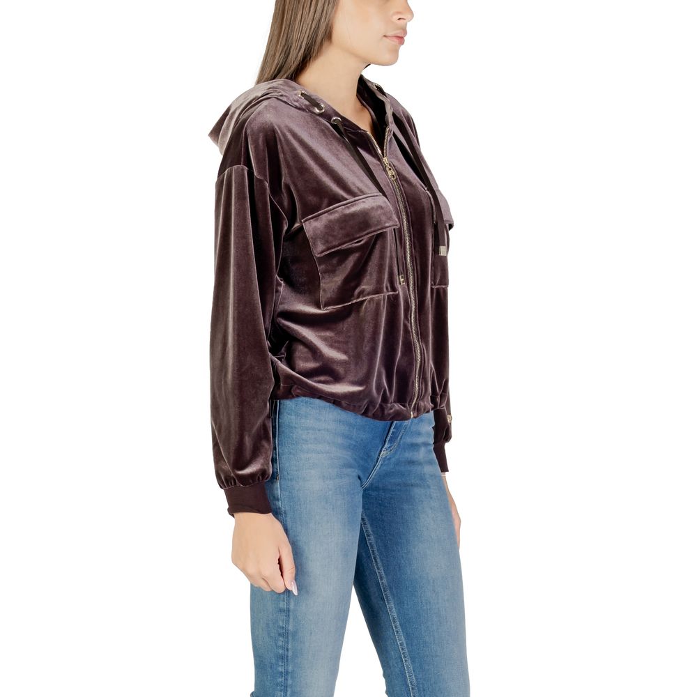 Brown Polyester Hoodie