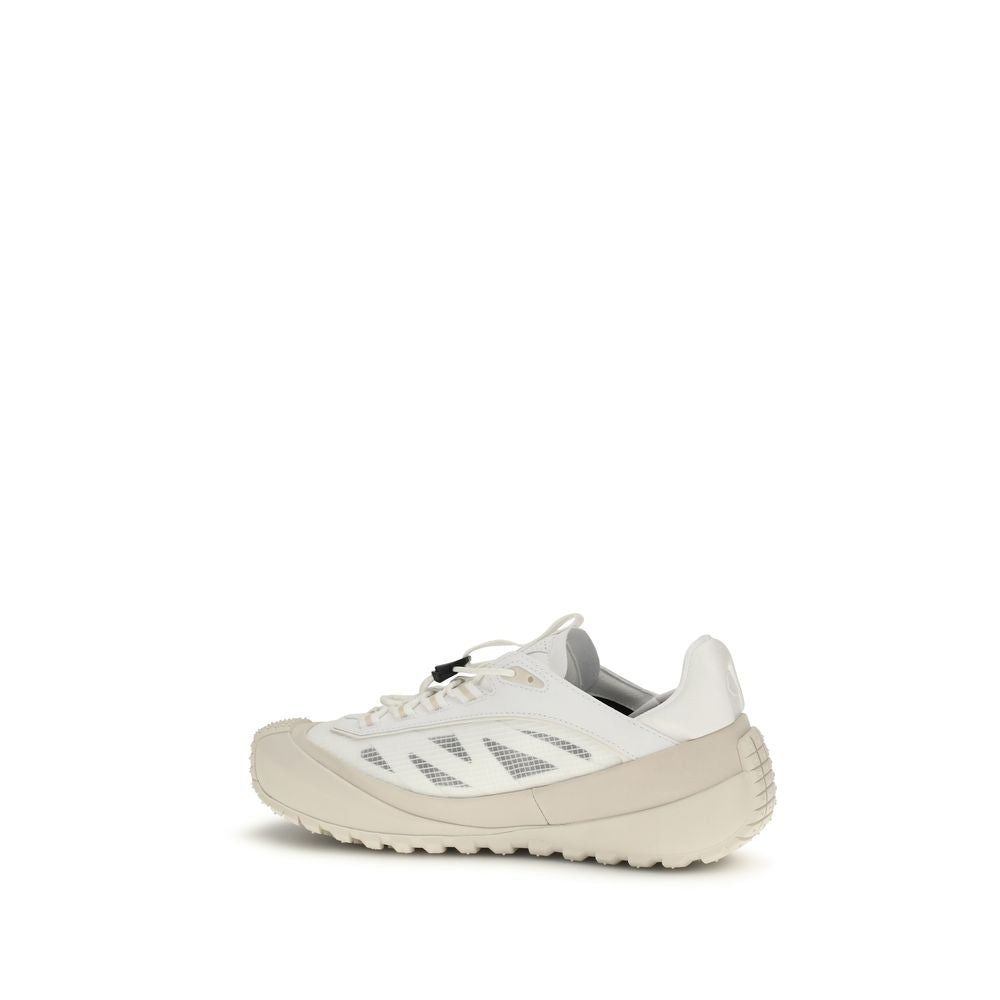 White Polyester Athletic Sneakers