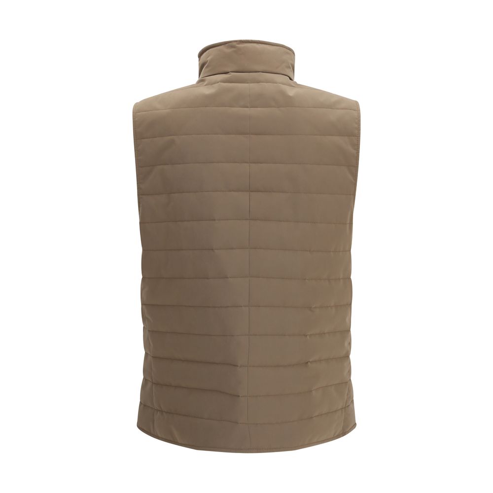 Beige Polyester Sleveless Jacket