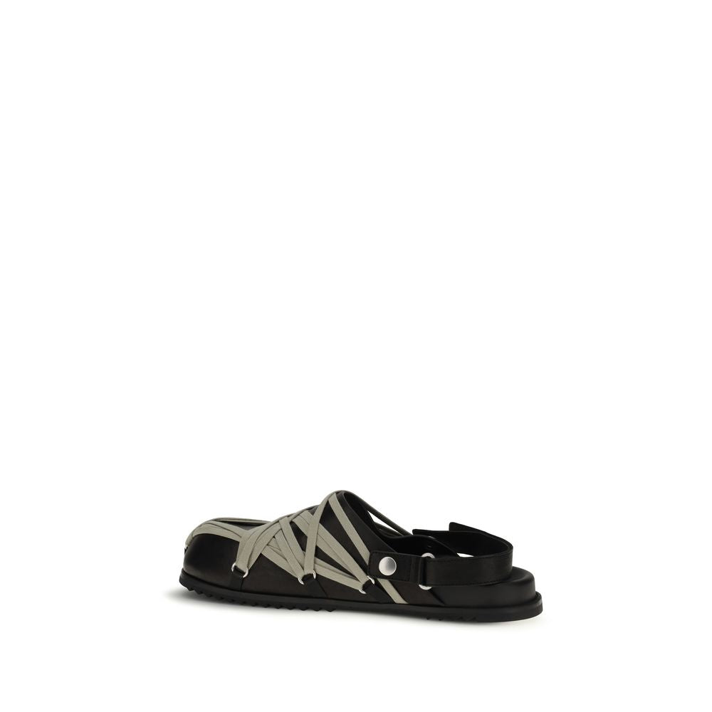 Black Calf Leather Bos Taurus Clogs