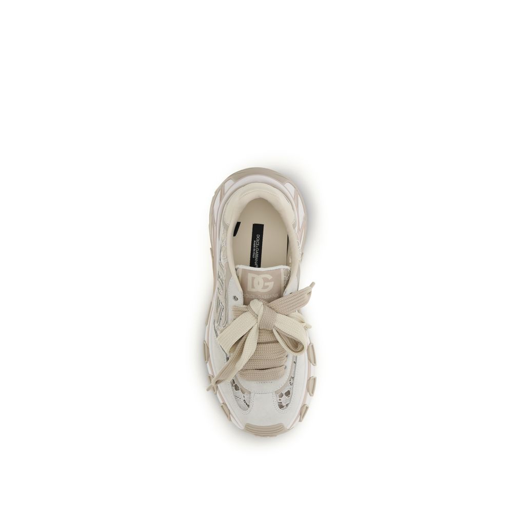 Beige Calf Leather Bos Taurus Low Top Sneakers
