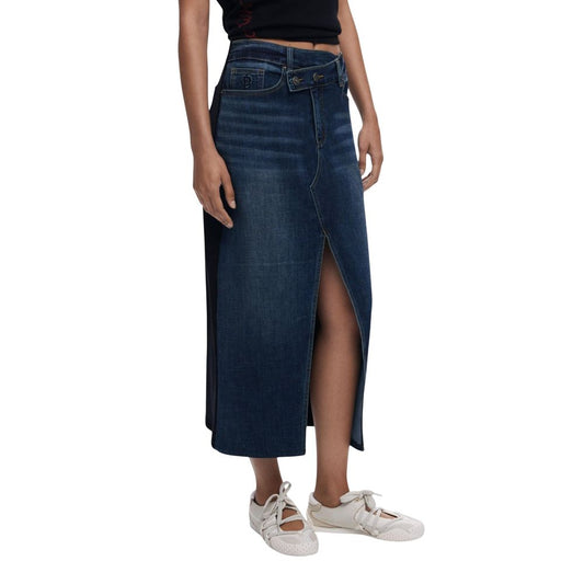 Blue Cotton Long Skirt