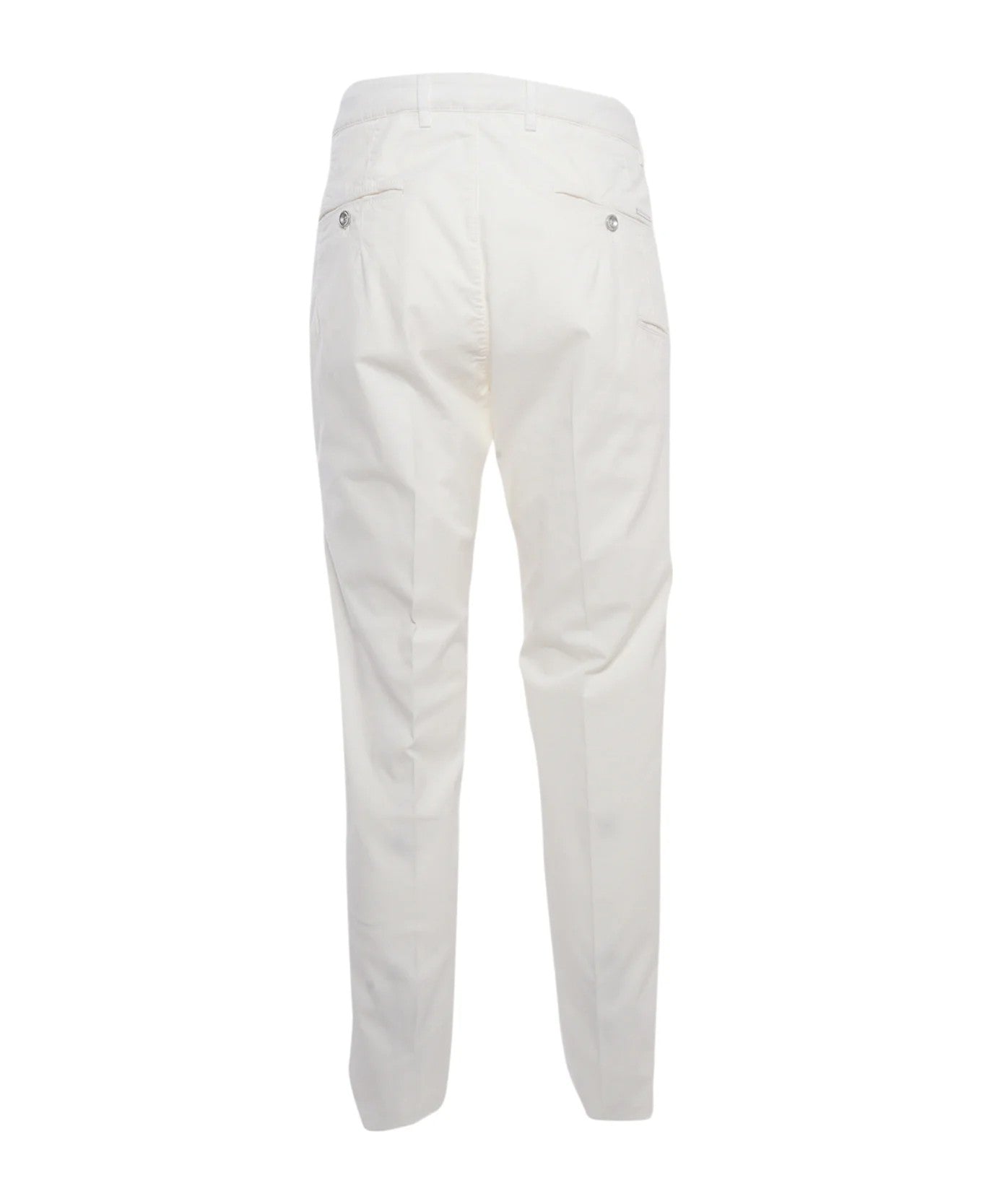 White Cotton Casual Pants