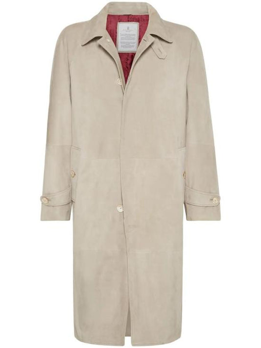 Beige Leather Coat