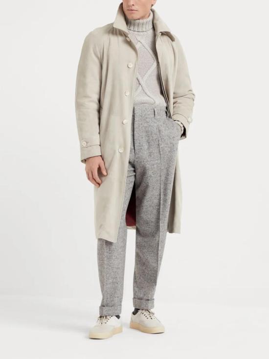 Beige Leather Coat