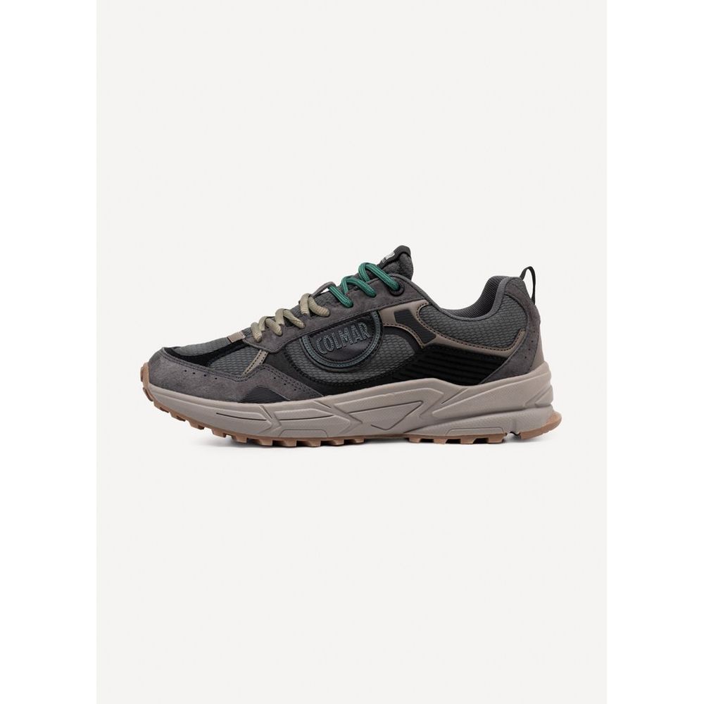 Black Polyester Athletic Sneakers